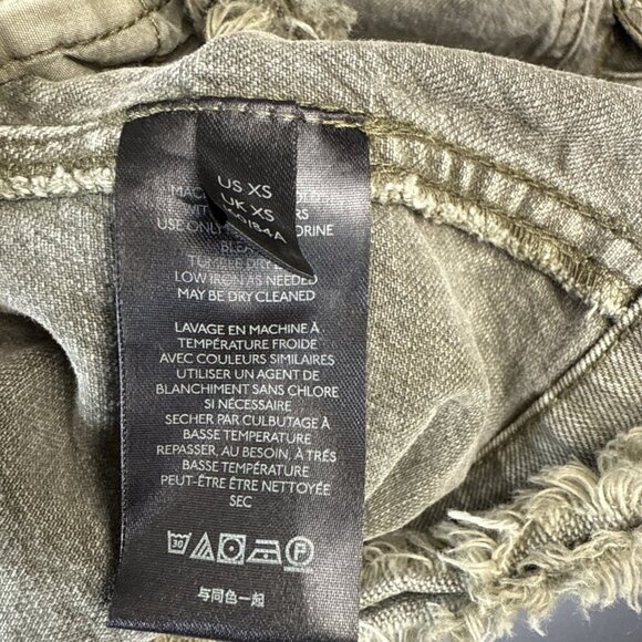 Free People Harley Military Jean Jacket Womens Size XS Army Olive Green Stretch‎ - Picture 9 of 11